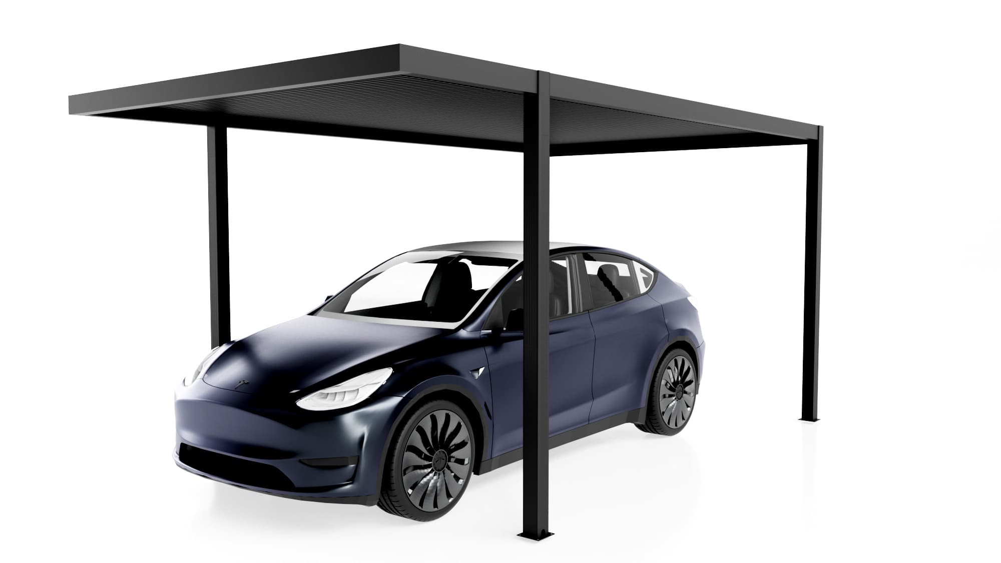 Carport. En bil, studio